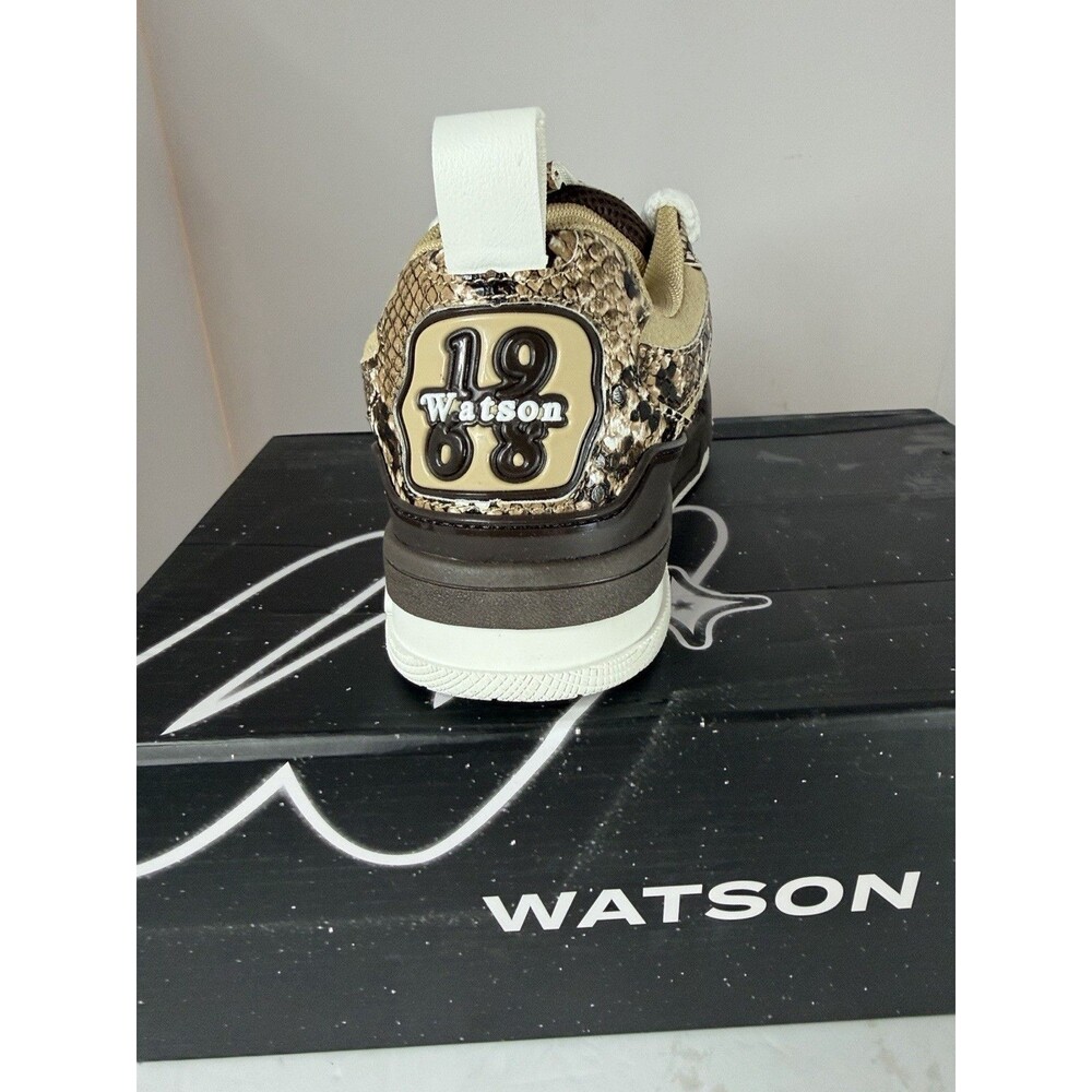 Watson K Flip Sneakers Desert Snake Men's Casual Brown Snake Print Mesh Lace‎ Up - Picture 4 of 8